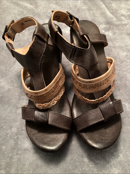 Bed Stu Shoes - Bed Stu Jaslyn Women's Brown Leather Braided Strap Platform Wedge Sandals Sz 10